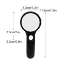 thumbnail image 2 of IROINID 45X Handheld 3 LED Light Magnifier For Reading Magnifying Glass Lens Jewelry, 2 of 2