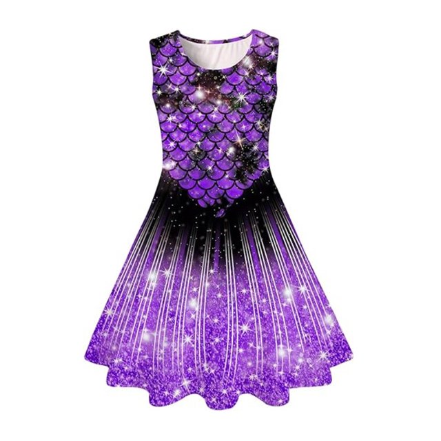 HAJGJP Robe d'Été pour Fille Robe d'Été Sans Manches pour Filles pour Usage Quotidien et Fêtes Beige, 8-9 Ans