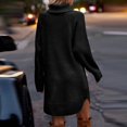 thumbnail image 4 of Yuyuzo Women Basic Sweater Dress Long Sleeve Turtleneck Ribble Knit Pullover Sweaters Mini Short Dresses, 4 of 4