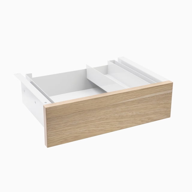 Desky Minimal Under Desk Drawer - Classic Oak Laminate / White