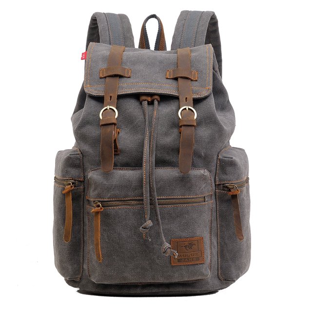 High Capacity Canvas Vintage Backpack - for School Travel 12-15"