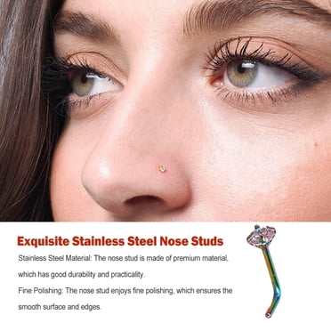 Nose Stud Screw Stylish Stainless Steel Body Jewelry Noses Rings Dressing Adornment Fashion Decor Accessory Facial Decoration Colorful