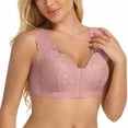 thumbnail image 4 of WRKEKC Wireless Bras for Women Front Closure Bra with Lace Trim and Push Up Padding for Light Support, 4 of 8