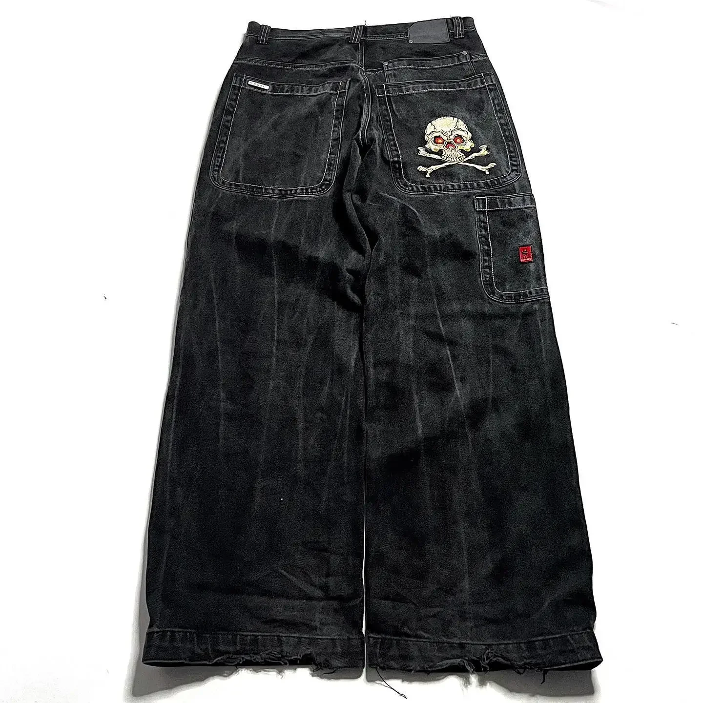 JNCO Jeans New Harajuku Hip Hop Retro Skull Graphic Embroidered