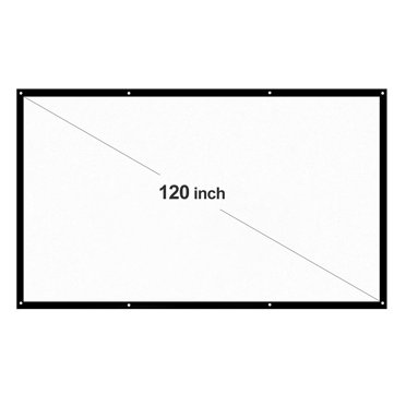 Amdohai 120-inch Portable HD Projection Screen Indoor & Outdoor Wall Mounted, White, 120-inch, (New), 1 Count