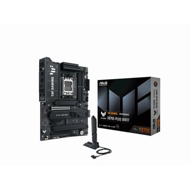 ASUS TUF GAMING X870E-PLUS WIFI7 AMD X870E ATX Motherboard with 16+2+1 80A Power Stages, DDR5 Support with AEMP, PCIe 5.0 x16 with PCIe Slot Q-Release Slim, Four M.2 Slots, WiFi 7 with ASUS WiFi Q-Ant