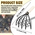 thumbnail image 3 of Ynlkorvg Seafood Rake With Mesh Net 10.24in High Rake Clamming Rake 5 Tine Beach Rake Clamming Equipment For Clam Digging Clam Rake Digging Seafood Rake, 3 of 8