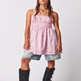 thumbnail image 2 of Women‘s Summer Sleeveless Ruffle Hem Back Tie Up Floral Cami Dress, 2 of 5