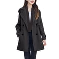 thumbnail image 1 of MeetoTime Womens Trendy Dress Coat Double Breasted Slim Work Office Long Jackets with Pockets M-3XL, 1 of 3