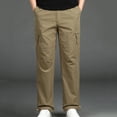 thumbnail image 5 of Tumotour Cargo Pants For Men Solid Color Casual Joggers Pants Drawstring Work Pants Hiking Outdoor Track Jogging Sweatpants Pants With Pockets, 5 of 5