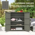 thumbnail image 4 of Outsunny Armoire de Rangement Extérieure en Osier, Rangement de Piscine à 4 Tablettes, Gris Foncé, 4 of 10