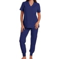thumbnail image 1 of Scrubs for Women V Neck Short Sleeve Workwear Set Doctors Nurses, 1 of 2