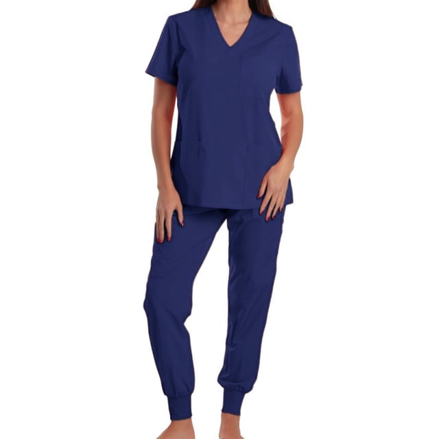 Scrubs for Women V Neck Short Sleeve Workwear Set Doctors Nurses