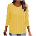 thumbnail image 1 of AherBiu Womens Long Sleeve Tops Crewneck Pullover Spring Sweater Top T Shirts Solid Color, 1 of 6