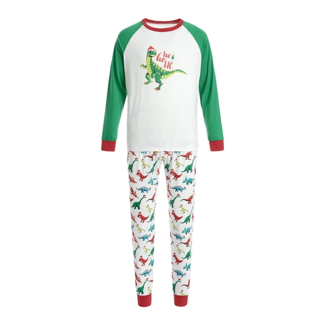 Honganda Christmas Family Pajamas Set, Dinosaur Print Tops+Trousers/Romper