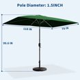 thumbnail image 2 of Garvee 10' x 6.5' Rectangular Patio Umbrella with Crank & Push Button Tilt, 6 Sturdy Ribs, Green, 2 of 7