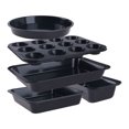 thumbnail image 1 of Nonstick, Carbon Steel Oven Safe Bakeware Set, Durable Baking Pans Set, Sheet Pans for Baking, Oven Safe Tray Black 5PCS, 1 of 6