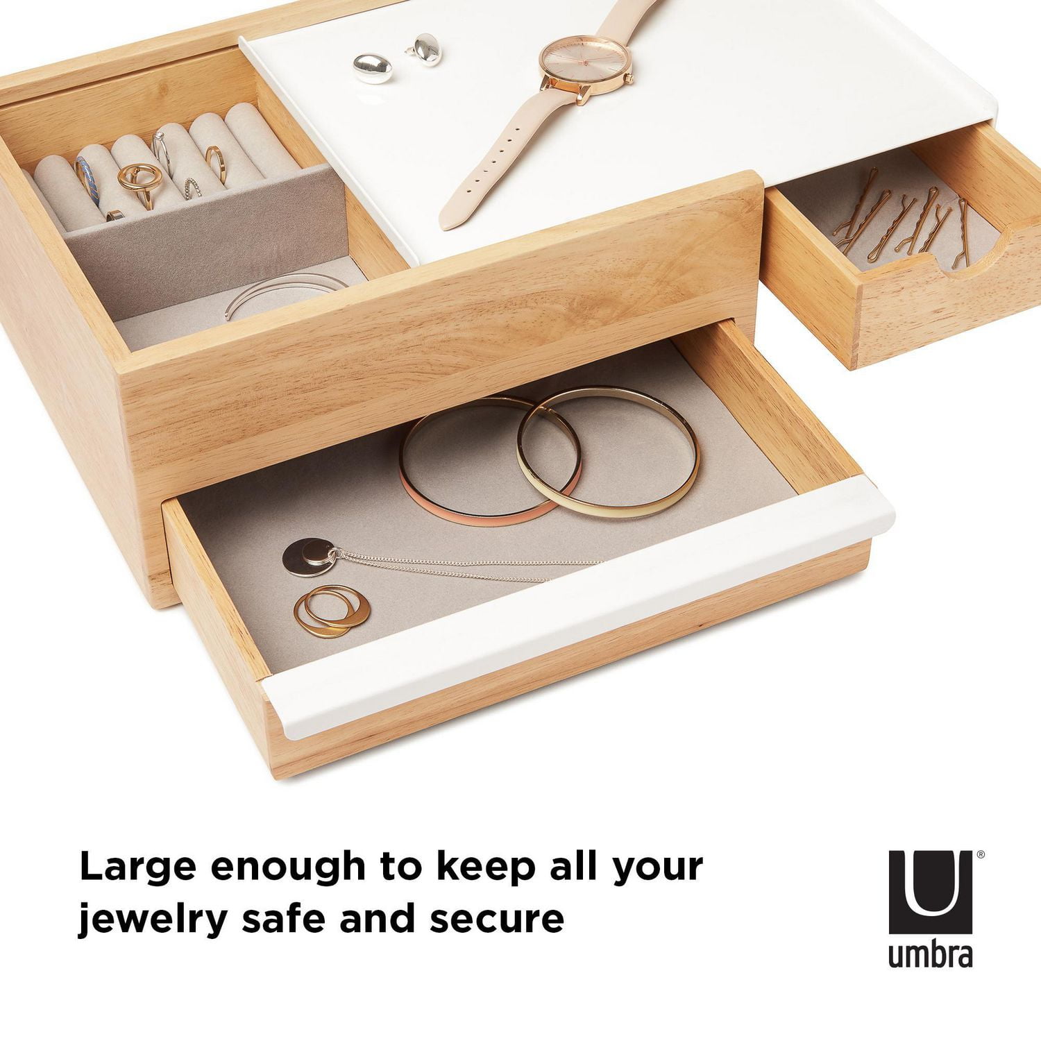 Umbra Stowit Boîte à Bijoux,Blanc/naturel