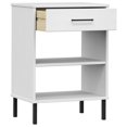 thumbnail image 3 of vidaXL Armoire Console avec Pieds en Métal Blanc Bois Massif Pin OSLO, 3 of 5