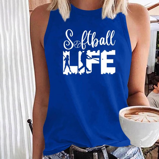 SDNall Womens Fashion Printed Round-Neck Loose Sleeveless T-shirt Pullover Tops