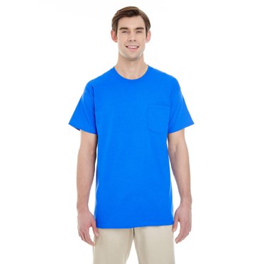 Gildan G5300-Royal-P Tee-Shirt Adulte en Coton Épais avec Poche, Royal - Petit