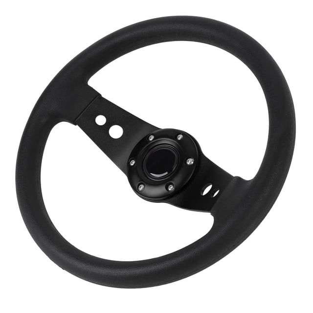 Race Style Steering Wheel, 13in Car Steering Wheel PU Stylish Look Impact Resistant Enhanced Grip Easy Installation Racing Steering Wheel for Vehicle