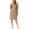thumbnail image 2 of INSPIRE CHIC Chandail Molletonné Décontracté pour Femme à Enfiler, Manches Longues, Robe Midi à Capuche avec Poches, Kaki, TG, 2 of 7