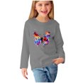 thumbnail image 2 of RXIRUCGD Chemises à Manches Longues pour Filles, Col Rond Mignon, Blouses Décontractées Élégantes (Gris, Taille : 7 Ans), 2 of 5