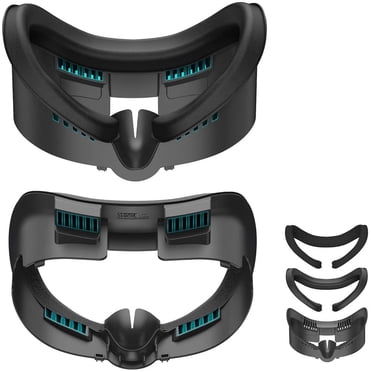 Interface Faciale et Housse de Coussinet Facial pour Accessoires Meta Quest 3, Coussinet Facial en Soie Glacée Coton et Cuir PU Souple Compatible avec Oculus Quest 3, Coussinet Nasal Bloquant la Lumière et Conception à Circulation d'Air