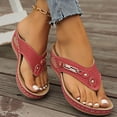 thumbnail image 4 of Womens Wedge Orthopedic Flip Flops Slides Sandals for Plantar Fasciitis Comfortable Walking Dress Slip on, 4 of 8