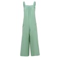 thumbnail image 1 of Women Casual Loose Long Bib Pants Wide Leg Jumpsuits Baggy Cotton Rompers Overalls with Pockets, 1 of 5
