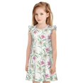 thumbnail image 1 of Vsdgher Lys Fleurs pour Filles Chemises de Nuit Manches Courtes à Volants Robe de Nuit Pyjama pour Fête Pyjama-TG, 1 of 6
