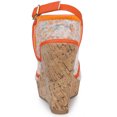thumbnail image 3 of BLISSFUL STEP Chaussures pour Femmes Sandales Compensées à Bout Ouvert à Plateforme avec Lacets Fleur Orange 9, 3 of 6