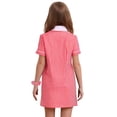 thumbnail image 2 of TTAO Robe d'Uniforme Scolaire à Carreaux à Manches Courtes pour Filles, Vichy, Été, Décontractée, Plage, avec Ensemble de Chouchous pour Cheveux, Rouge, 8, 2 of 6