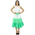 thumbnail image 2 of Bimba Flaired Cotton Boho Summer Skirt Elastic Waist Mid-Calf Ruffle Skirts, 2 of 6