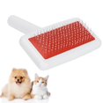 thumbnail image 1 of Pet Brush, Plastic+Stainless Comfortable Design Cleaning Slicker Brush Portable Tangles Removal Comb  for Small Pets for Tidying for Medium Pets for Fluffing, 1 of 8