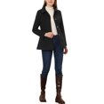 thumbnail image 2 of INSPIRE CHIC Manteau Long à Col Peter Pan pour Femme, Simple Boutonnage, m Noir, 2 of 7