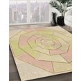 thumbnail image 3 of Ahgly Company Tapis d'Intérieur Lavable en Machine Carré Transitionnel Kaki Or, 7 Pieds Carré, 3 of 7