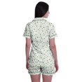 thumbnail image 4 of Moomaya Pyjama pour Femmes Imprimé, Ensemble Deux Pièces à Col Cranté avec Short, 4 of 6