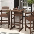 thumbnail image 4 of Costway Outdoor Bar Table All Weather HDPE Patio Table with Wood Grains Bistro Table Brown, 4 of 10