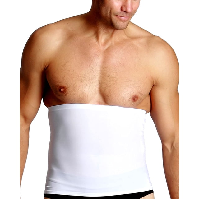 Insta Slim Ceinture de Compression Blanche pour Homme, Raffermissante et de Soutien pour la Posture (Très Grande)