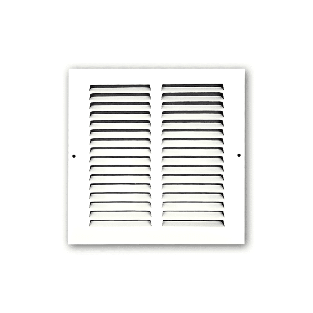 Air Return Grille 1 RA 8â€³x8â€³ for Sidewall and Ceiling â€“ Steel Return Air Vent Duct Cover with Screws, Powder-Coated White Finish, Fits Standard Duct Openings, Outer Size 9-3/4â€³x9-3/4â€³