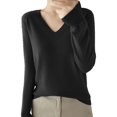 thumbnail image 1 of Duoif Chandails pour Femmes Chandails Légers Tendance pour Femmes Manches Longues Col Rond Léger Doux Tricoté Chandail Blouse Tricotée Chandails pour Femmes Hauts pour Femmes Noir P, 1 of 5