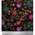thumbnail image 1 of Soimoi polyester Crepe Fabric Dot,Leaves & Flower Decor Fabric Printed Yards 52 Inch Wide, 1 of 1
