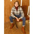 thumbnail image 4 of INSPIRE CHIC Women's Plaid Shirts Button Down Long Sleeve Pockets Oversized Tunics Blouse, 4 of 6