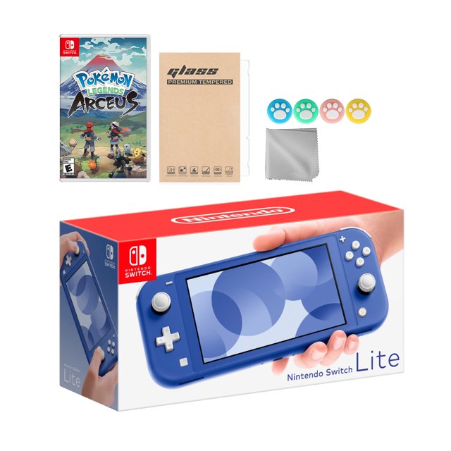Nintendo Switch Lite Blue with Pokemon Legends: Arceus and Mytrix Accessories NS Game Disc Bundle Best Holiday Gift