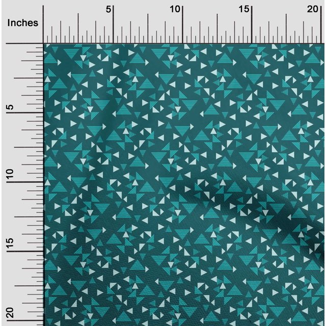 oneOone Cotton Silk Fabric Triangle Geometric Print Fabric By Yard 42 Inch Wide
