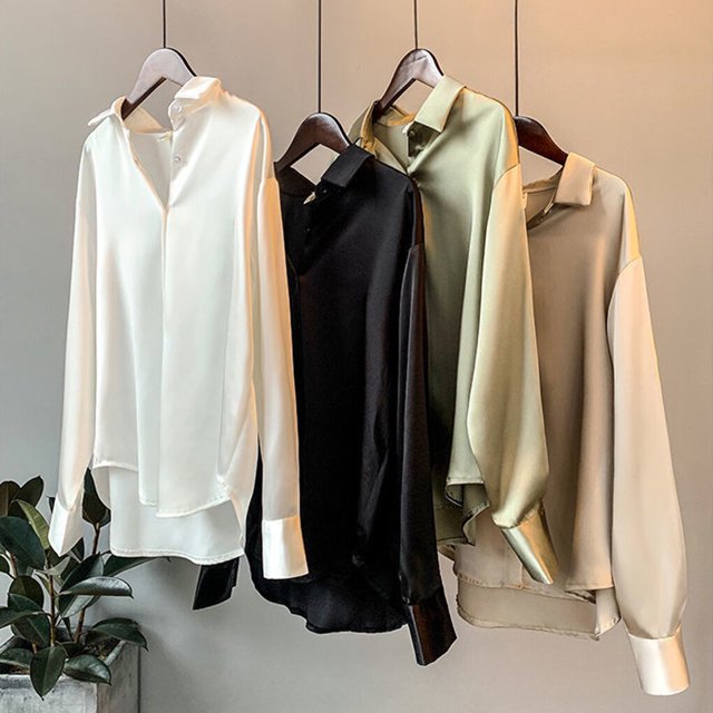 Chemise Boutonnée Style Décontracté pour Femmes Voyage Voyage Randonnée Randonnée Travail Réunion Polyester Blouse à Revers Manches Longues Vêtements Vêtements Blanc TG