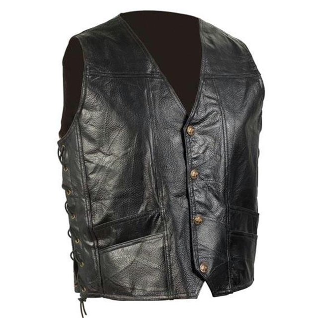 2x-Grand Choix de Gilets Biker en Cuir Véritable