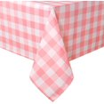 thumbnail image 1 of Checkered Square Tablecloth - Stain Resistant, Waterproof and Wrinkle Resistant Washable Table Cloth for Dining Room, 60 x 60 Inch, Peach Pink and White Gingham Pattern, 1 of 6